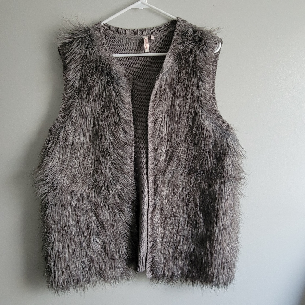 Red Camel Faux Fur Vest